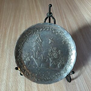 Wendall August hammered small decorative plate with stand